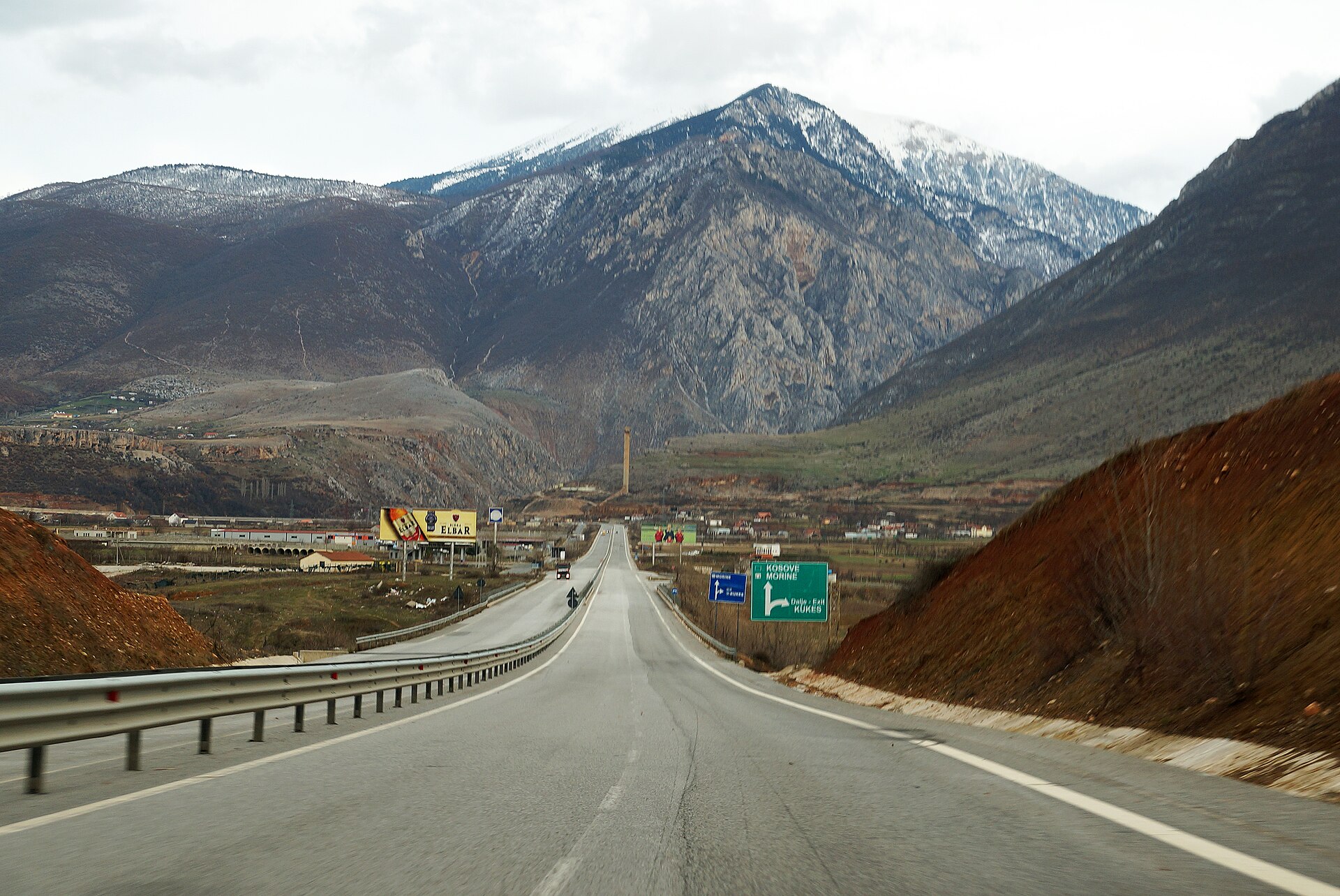 A1 Rruga e Kombit motorway near Kukes in northern Albania