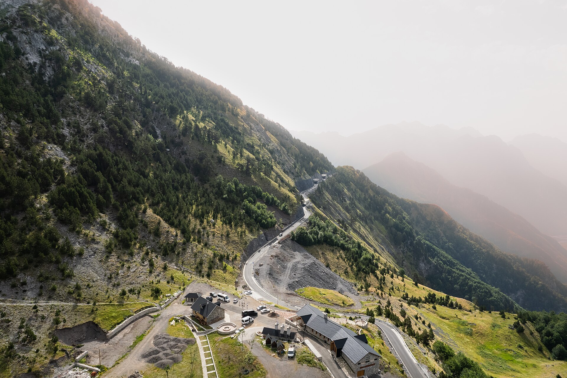 Mountain road on the way to Theth National Park in Albania