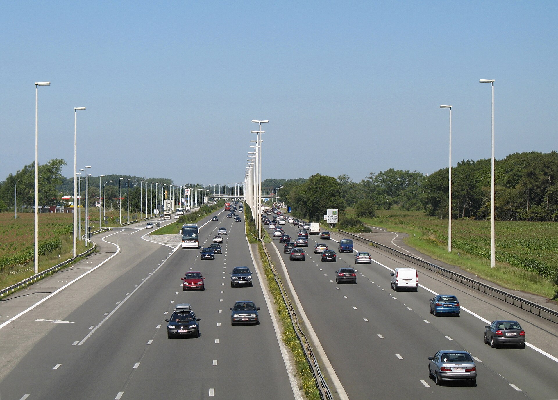 E40 motorway at Jabbeke in West Flanders