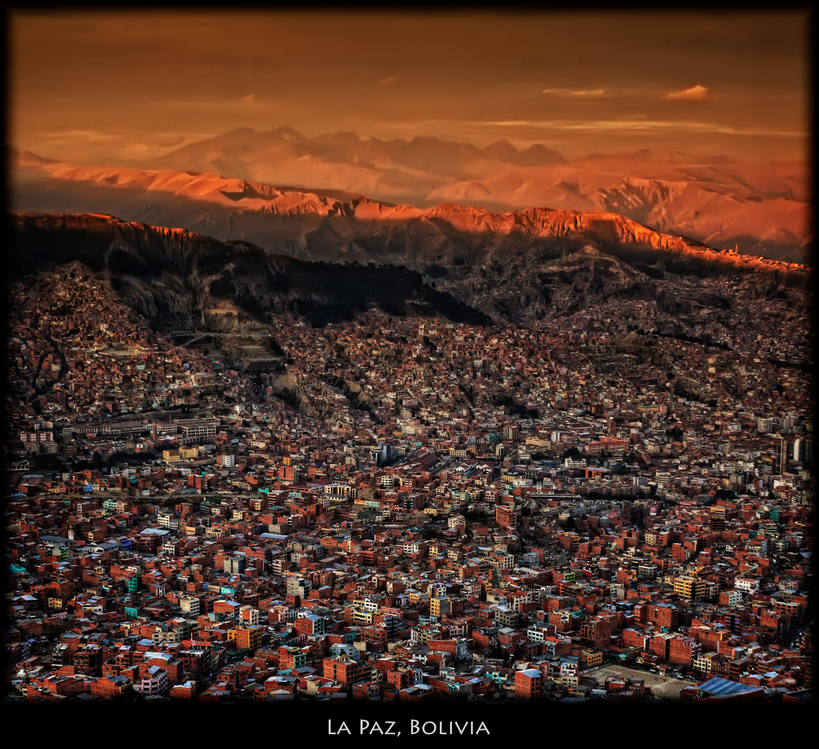 La Paz streets descending from El Alto toward the city basin