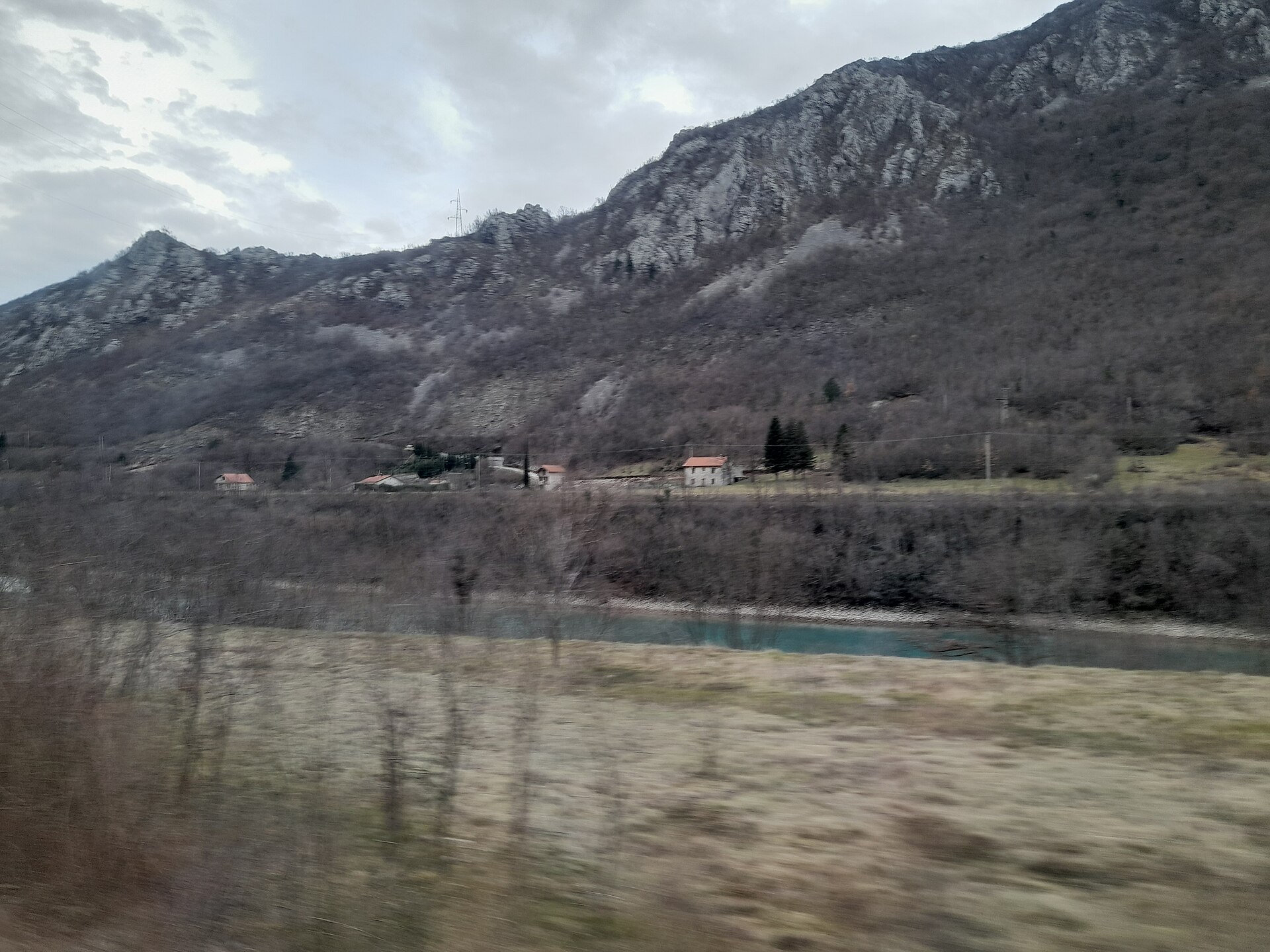 A road and the Neretva valley in Bosnia and Herzegovina
