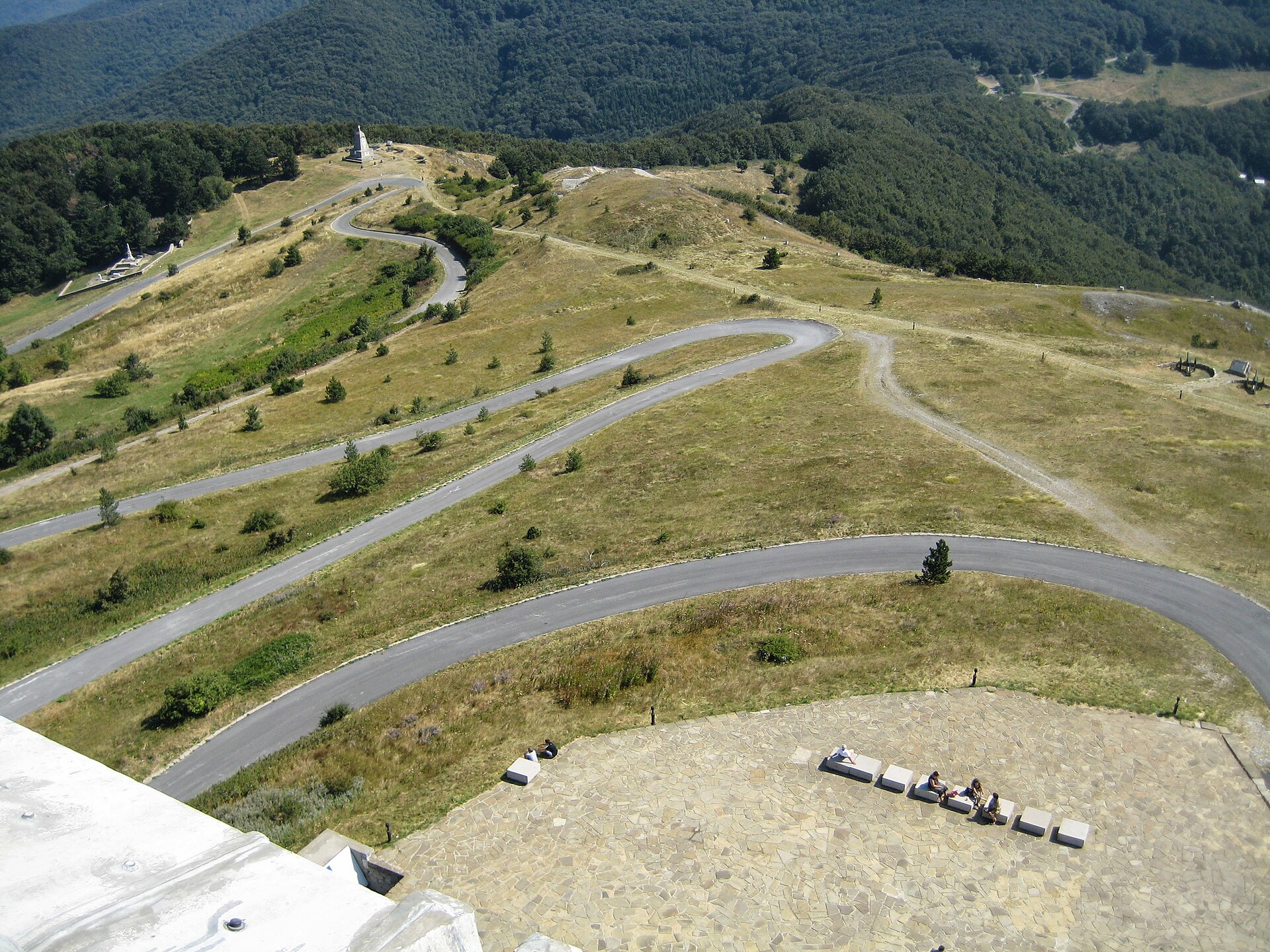 Winding road through Shipka Pass in Bulgaria