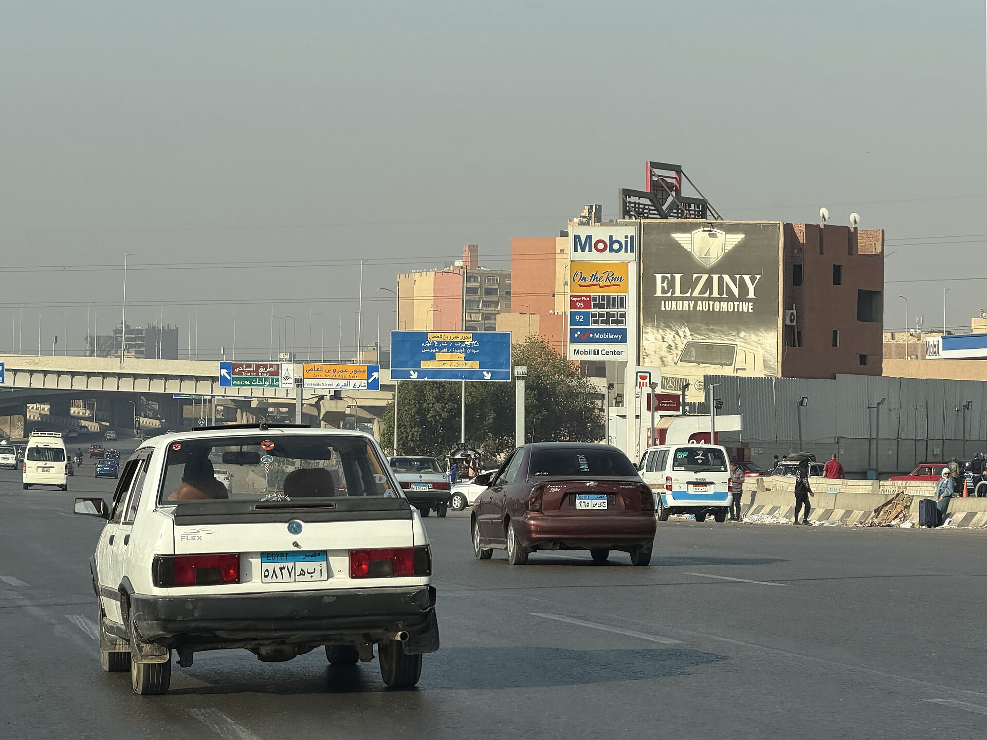 Southbound traffic on Cairo Ring Road in Giza, Egypt