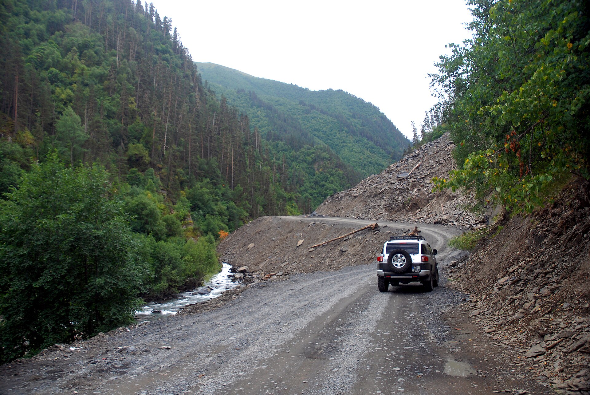 Unsealed SH44 road in Tusheti National Park near Khiso
