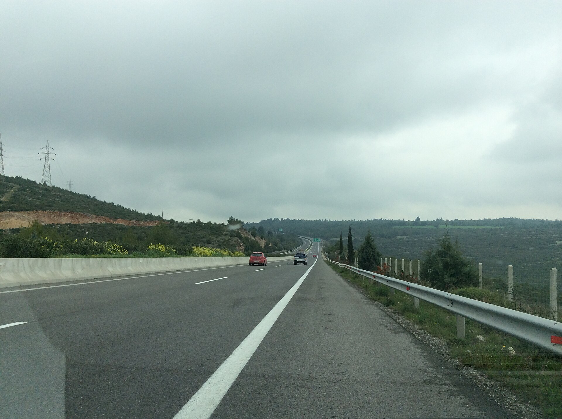 A1 motorway in Greece carrying traffic through the mainland