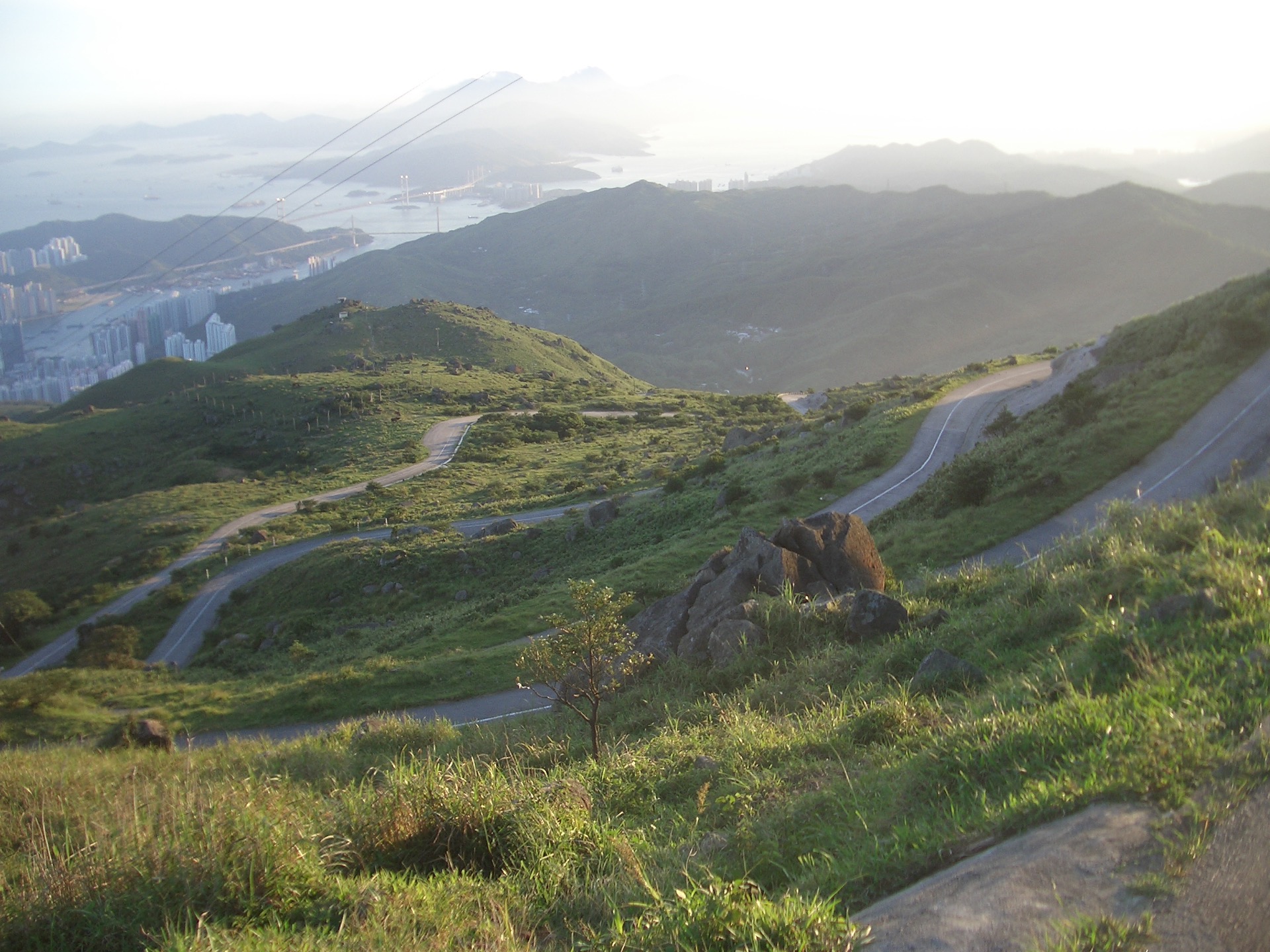 Upper Tai Mo Shan Road winding across green mountain slopes