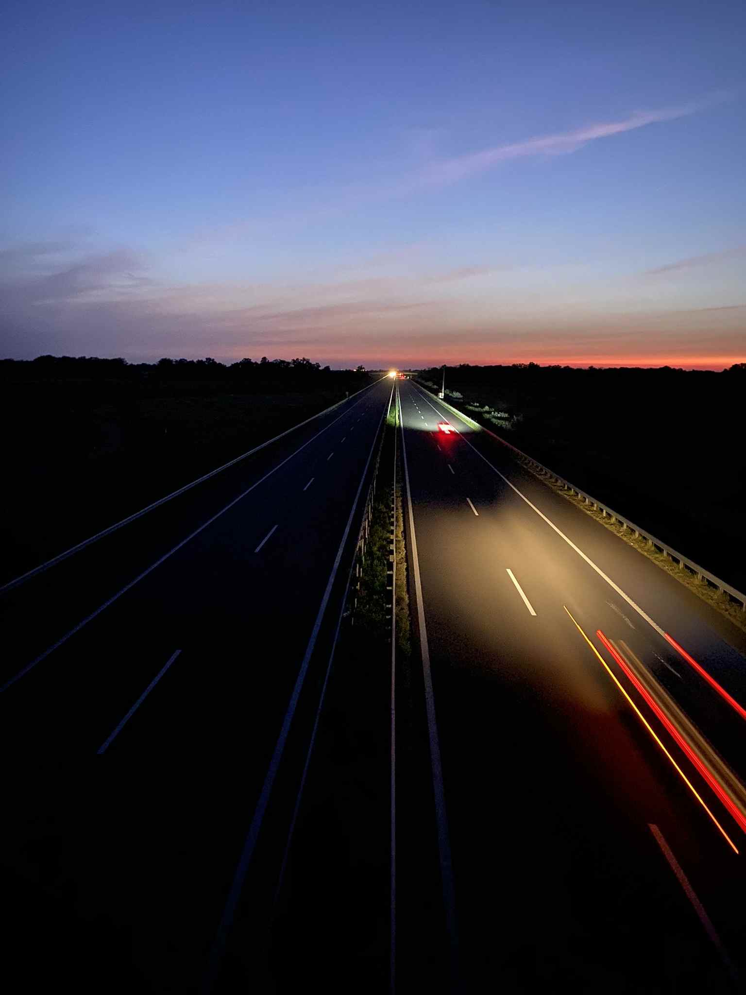 M43 motorway in Hungary viewed from above