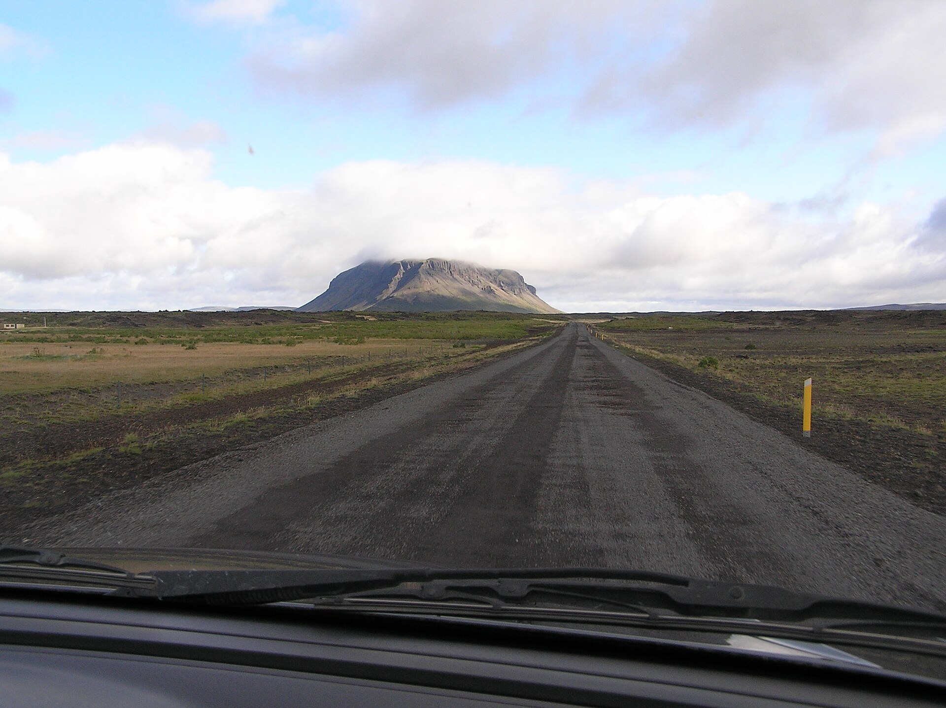 Gravel highland road toward Landmannalaugar in Iceland