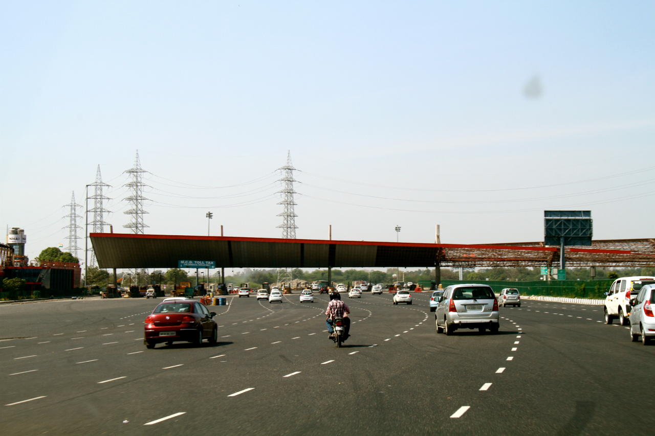 Toll plaza on National Highway 11 in India