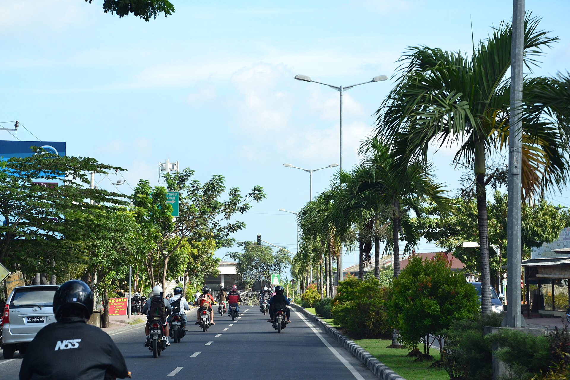 Traffic on Bali's Jalan Bypass road