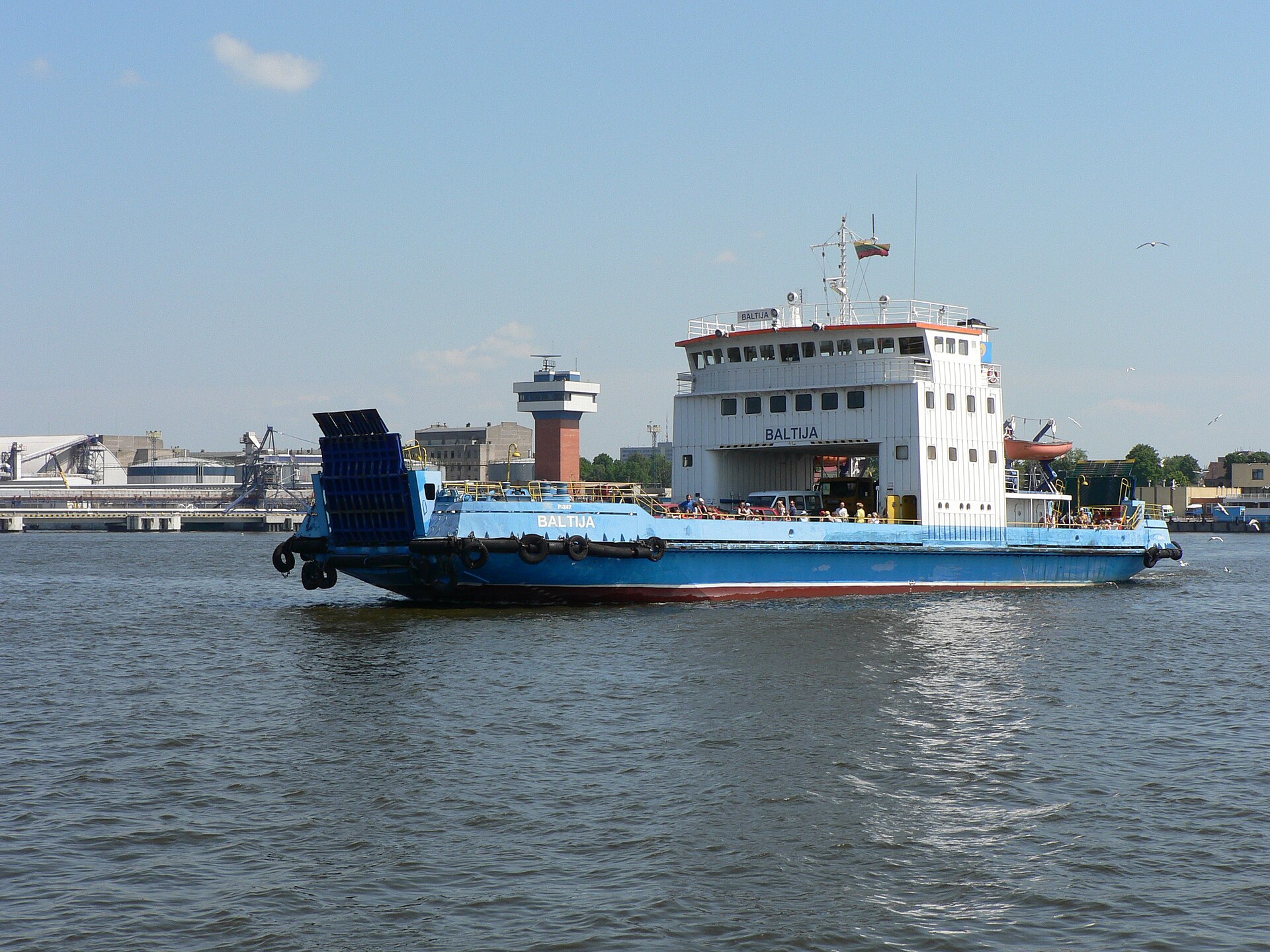Baltija vehicle ferry between Klaipėda and Smiltynė on Lithuania's Curonian Spit