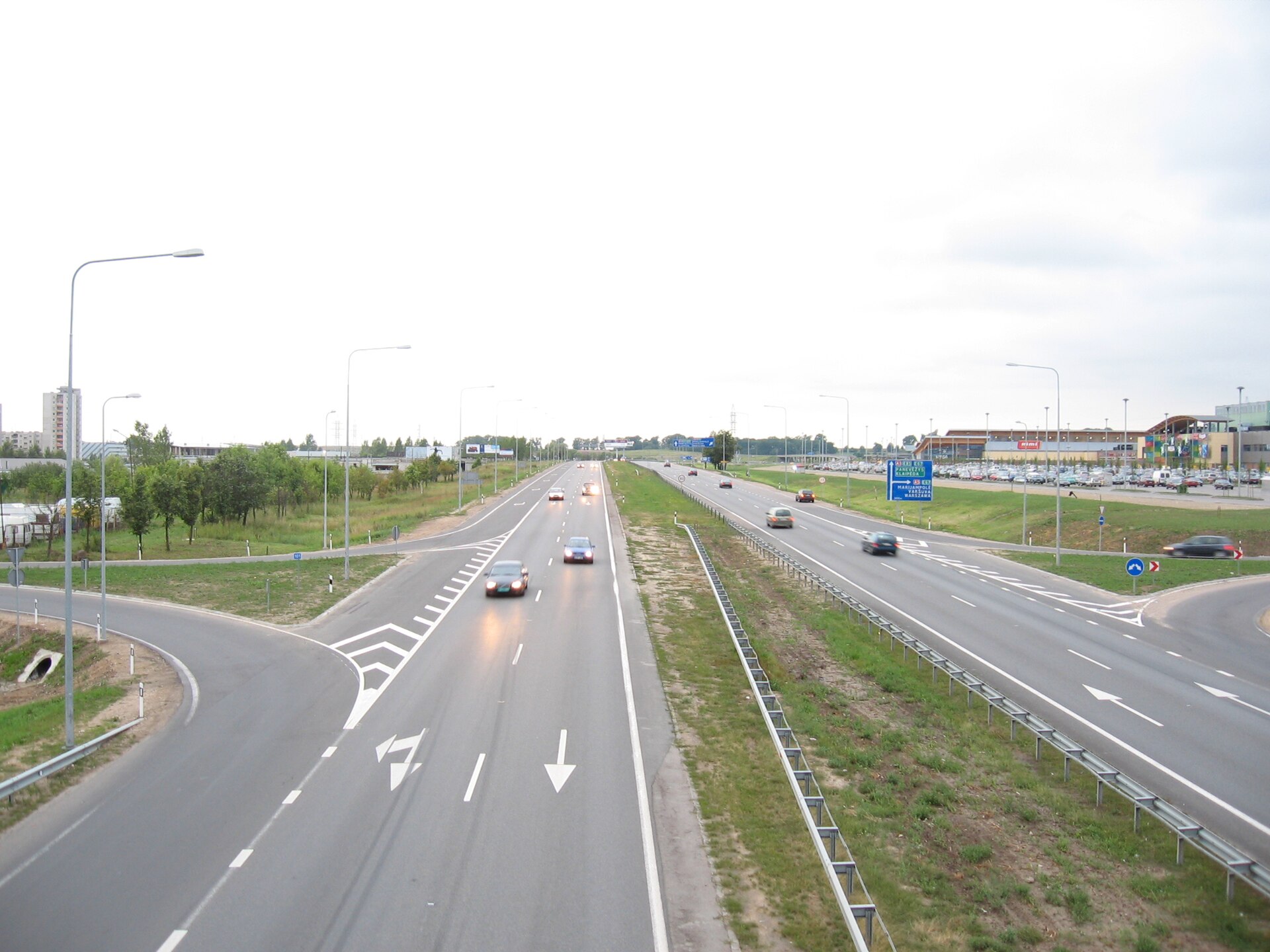 A1 highway between Vilnius, Kaunas and Klaipėda near Kaunas in Lithuania