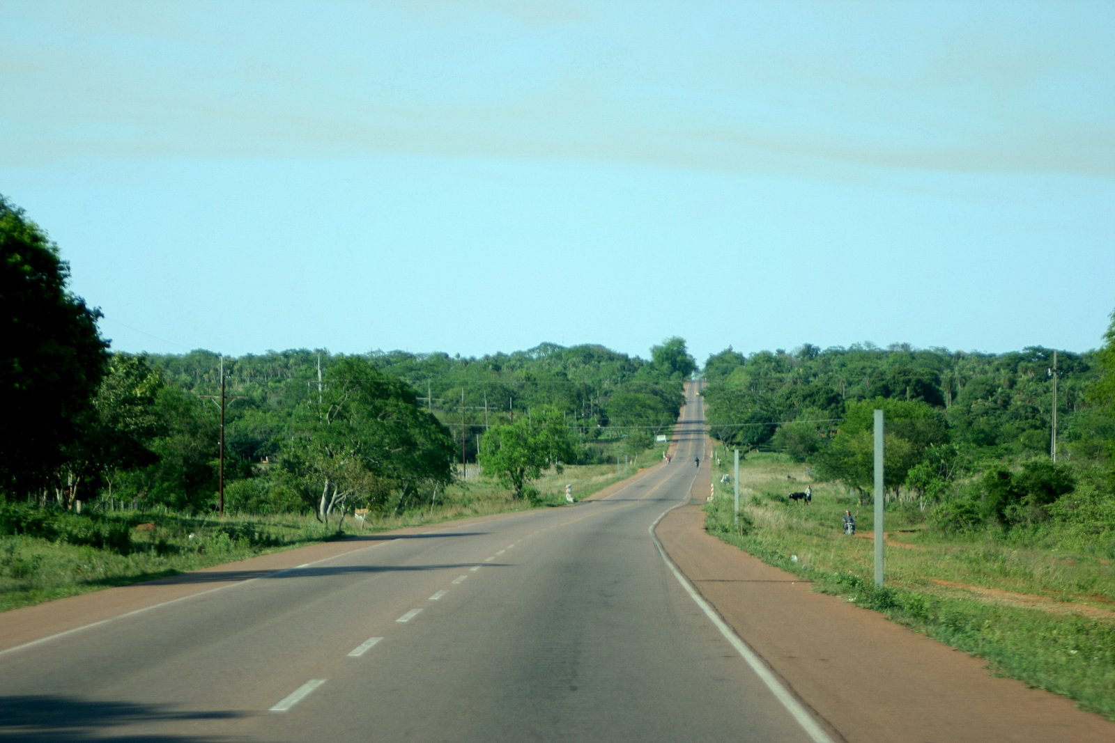 Paved PY01 between Carapeguá and San Roque González in Paraguarí, Paraguay