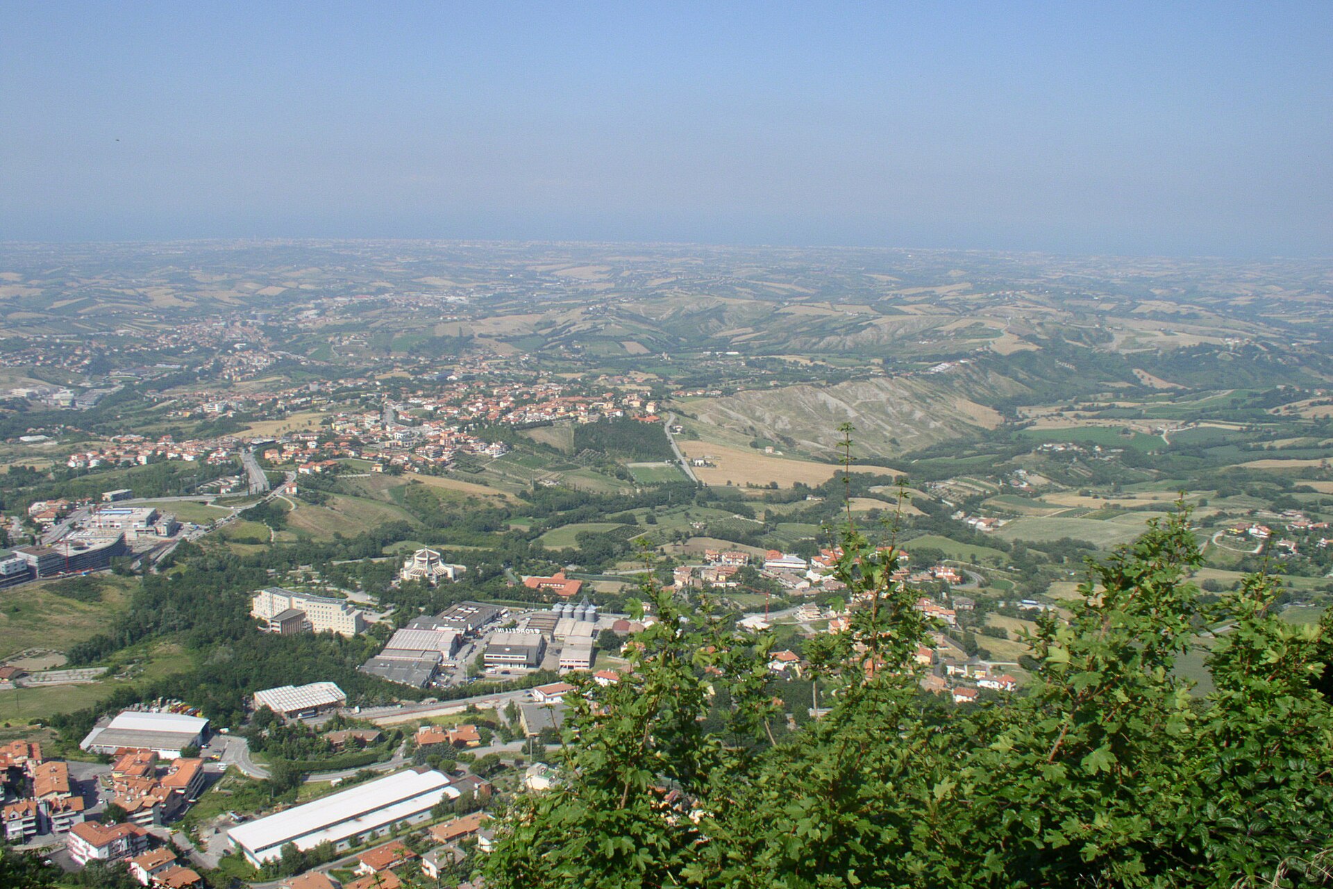 View from Monte Titano toward the Adriatic coast
