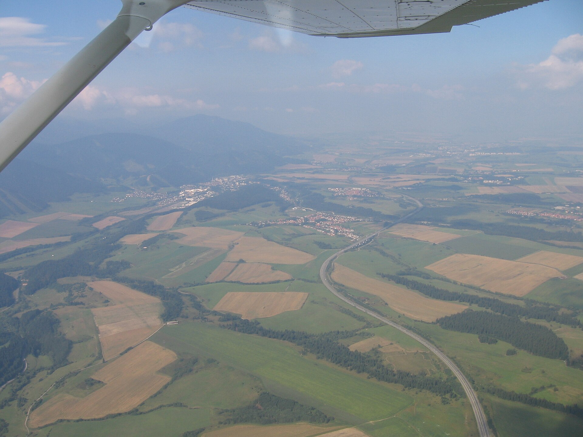D1 motorway crossing the Liptov landscape near Liptovský Hrádok in Slovakia