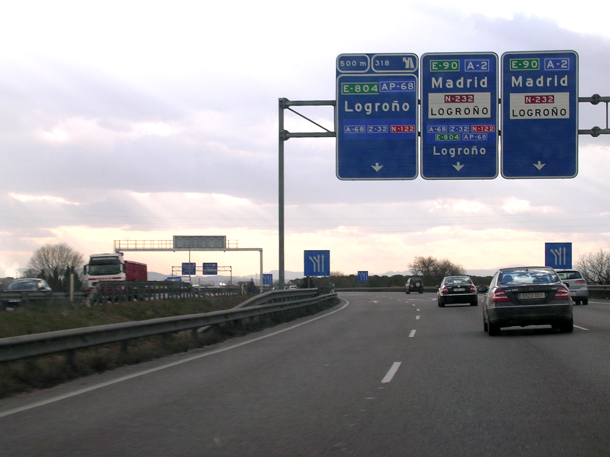 A-2 autovía near Zaragoza in Spain