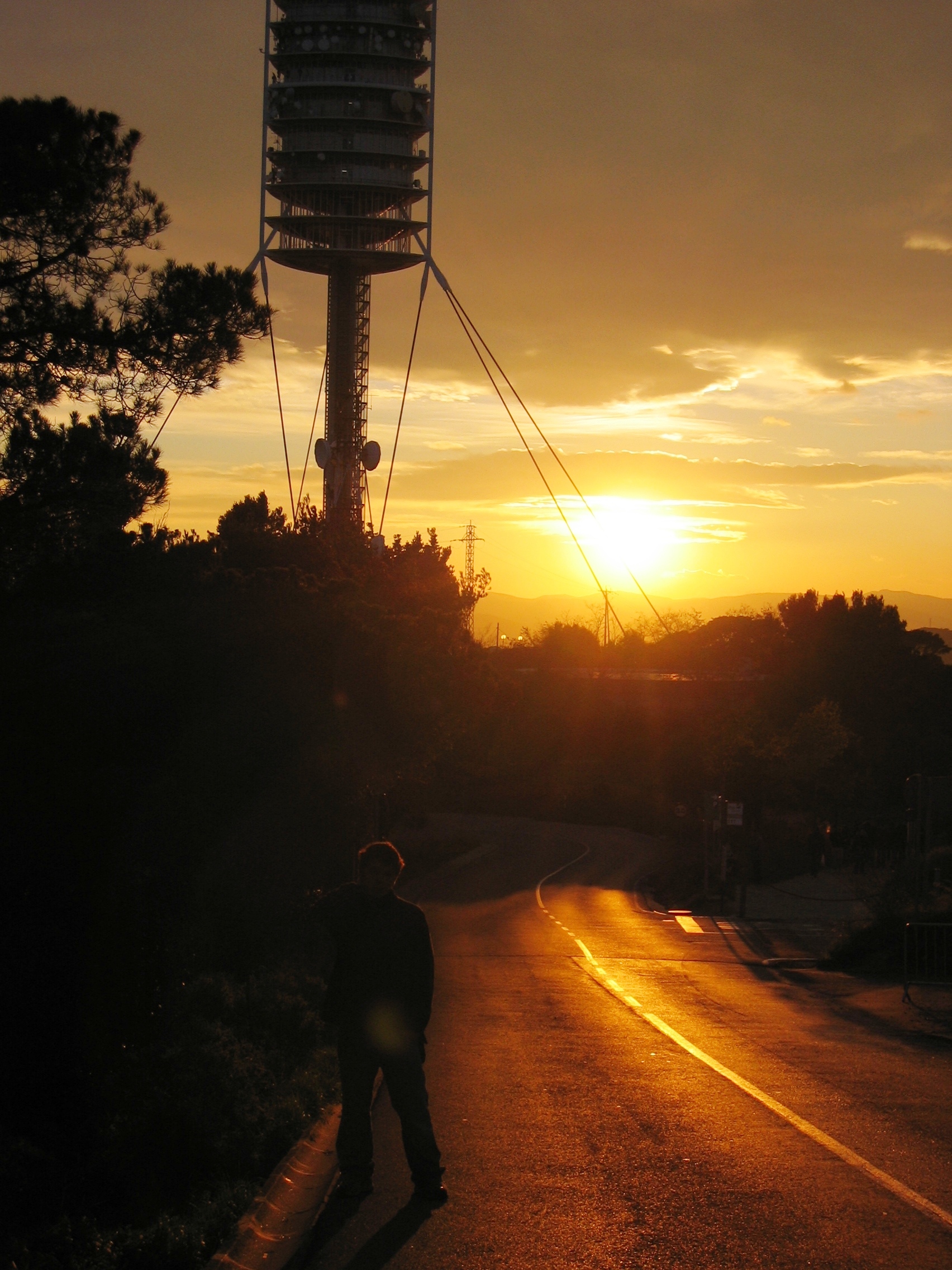 A road in Barcelona with dense urban buildings