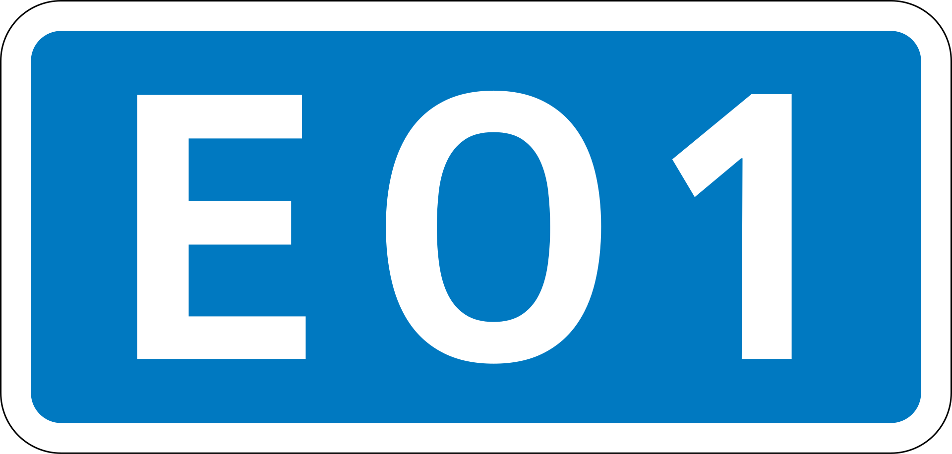 Blue E01 Southern Expressway route sign for Sri Lanka