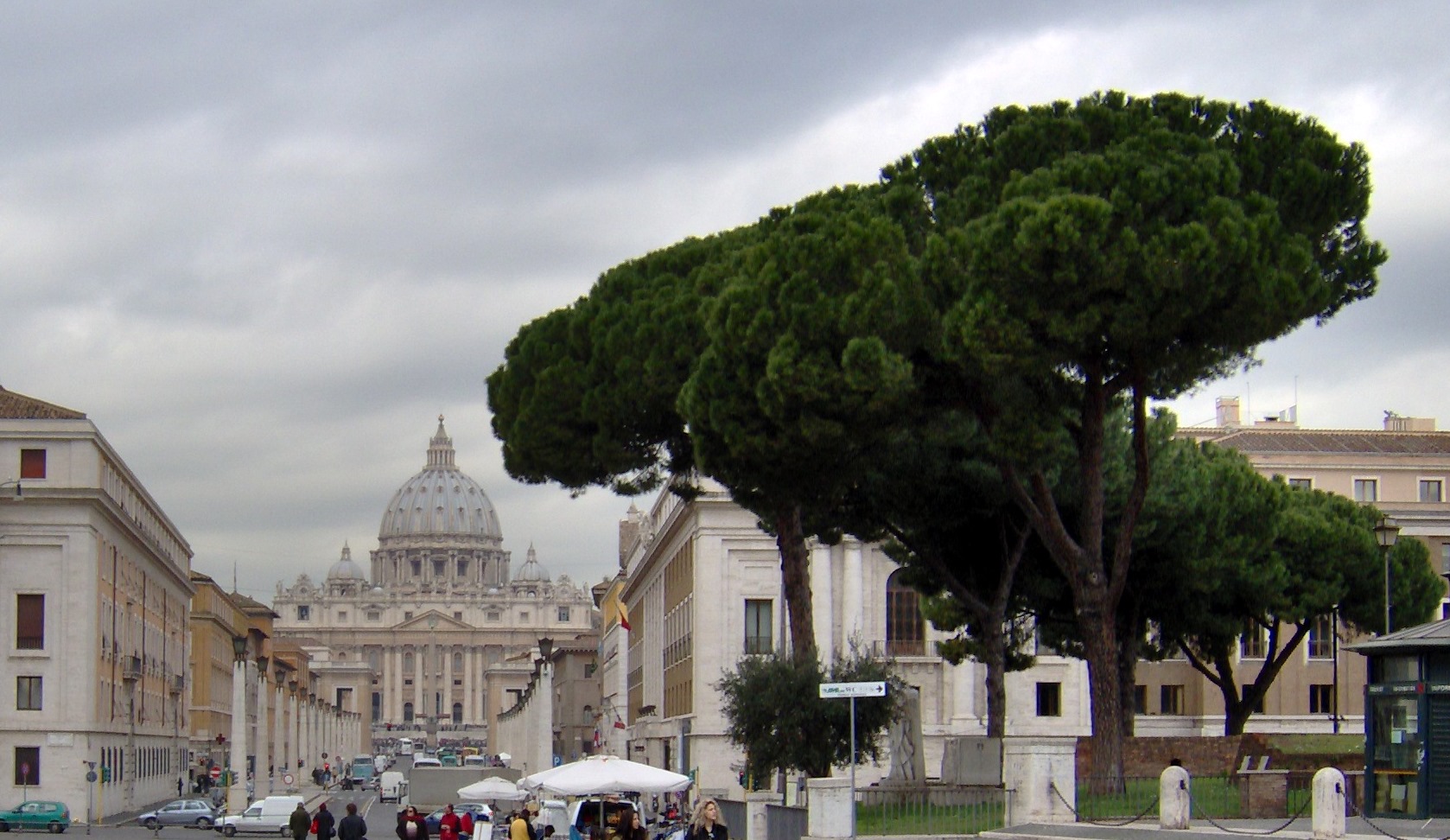 Via della Conciliazione leading toward St Peter's Basilica in Vatican City